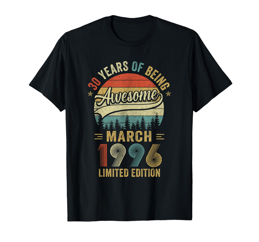 March 1996 Old 30Th Birthday T-Shirt - Aesthetic Graphic for Adults - T-Shirt, Sweatshirt, Hoodie