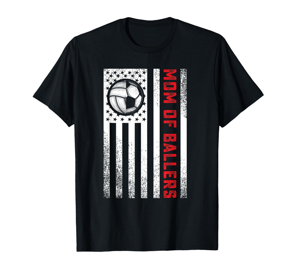 American Flag Mom Soccer Player Son T-Shirt - Fun Novelty Design Men Women - T-Shirt, Sweatshirt, Hoodie