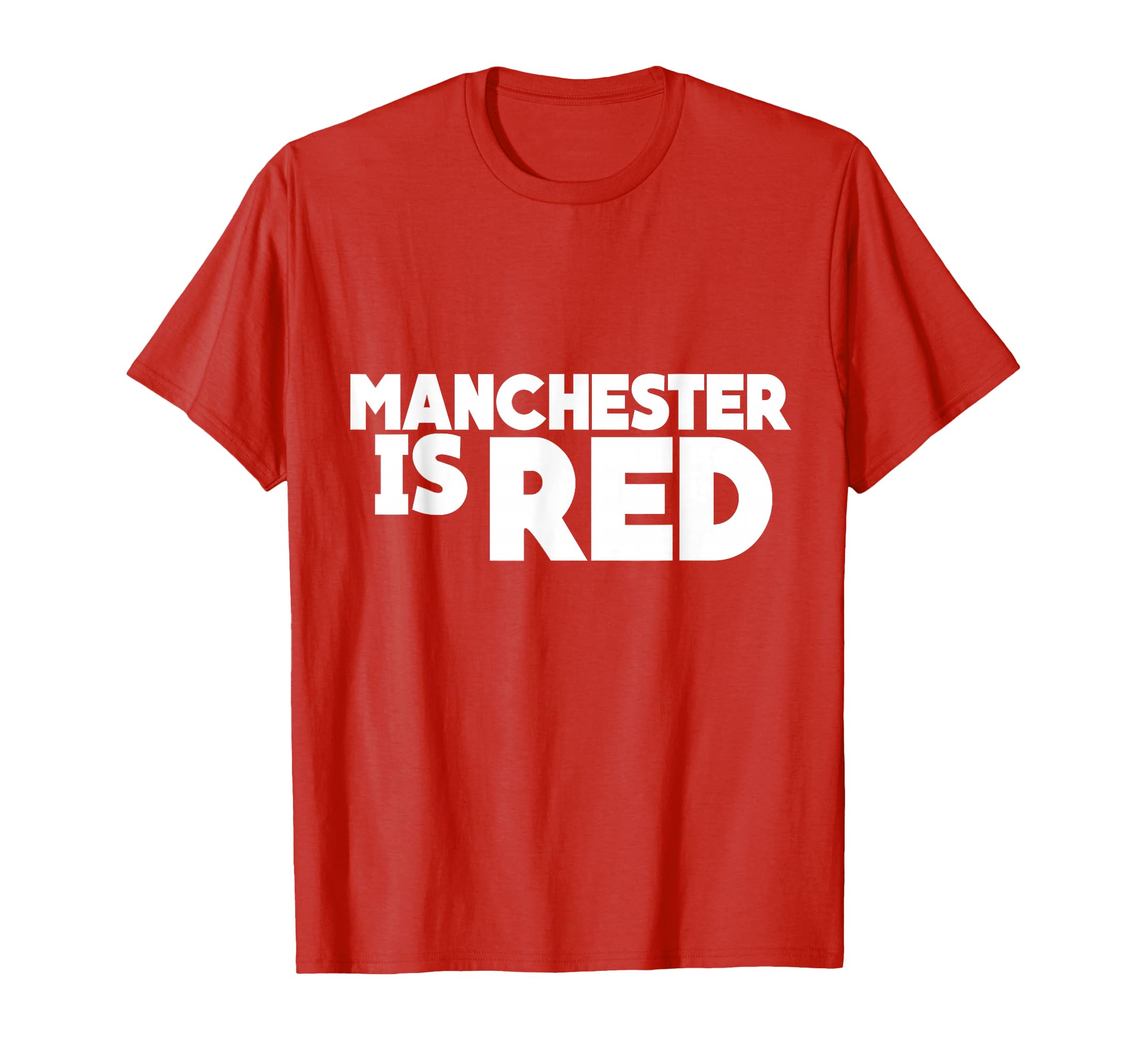 Manchester Is Red United Supporter T-Shirt - Minimalist Print for Adults - T-Shirt, Sweatshirt, Hoodie