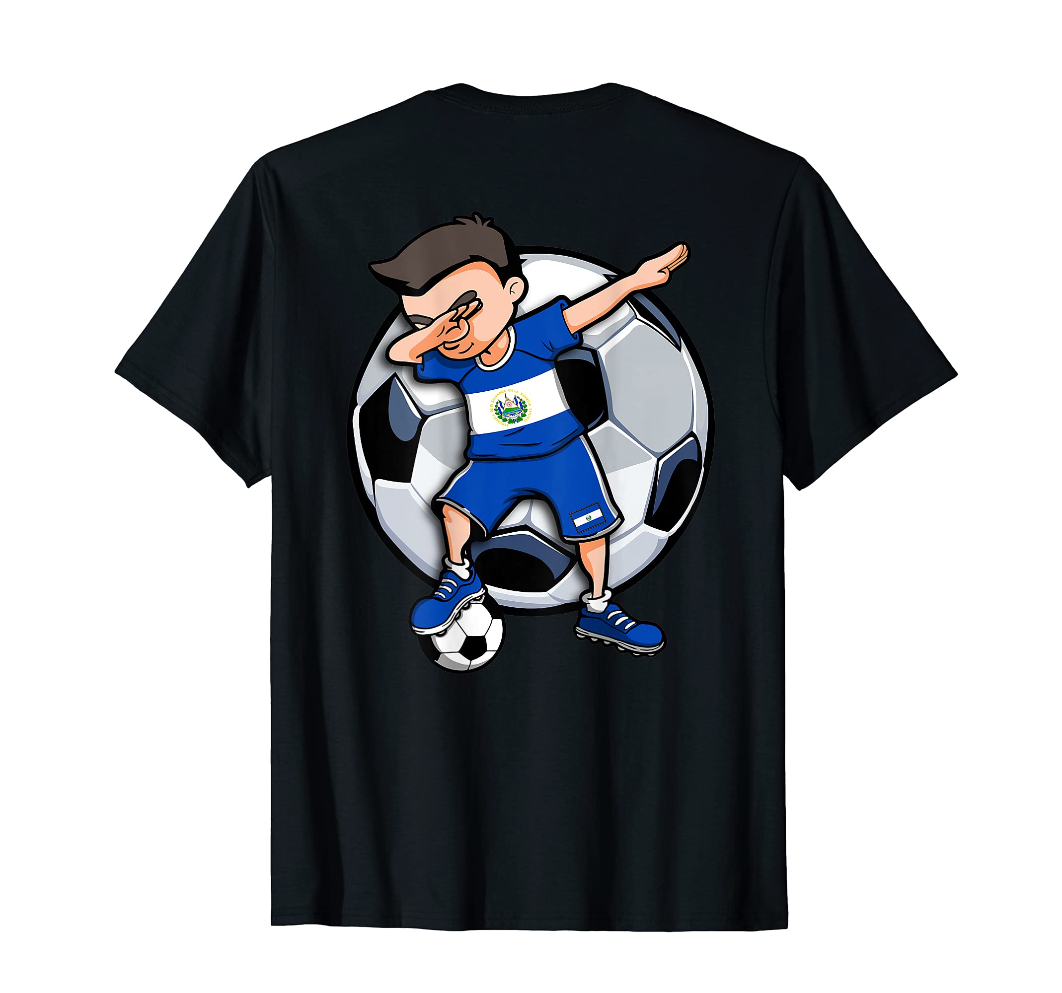 Dabbing Soccer El Salvador Football Fans T-Shirt - Graphic Print Men Women - T-Shirt, Sweatshirt, Hoodie