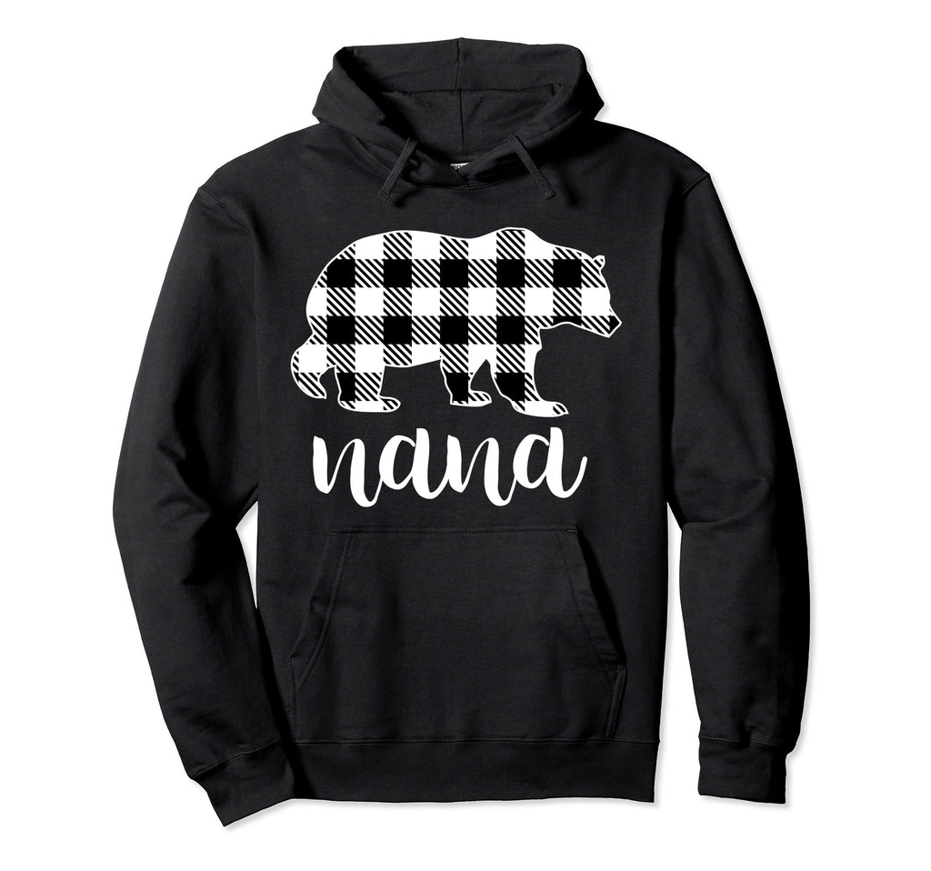 Nana Bear Pajama Grey Buffalo Plaid Hoodie - Aesthetic Graphic Men Women - T-Shirt, Sweatshirt, Hoodie