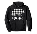 Nana Bear Pajama Grey Buffalo Plaid Hoodie - Aesthetic Graphic Men Women - T-Shirt, Sweatshirt, Hoodie