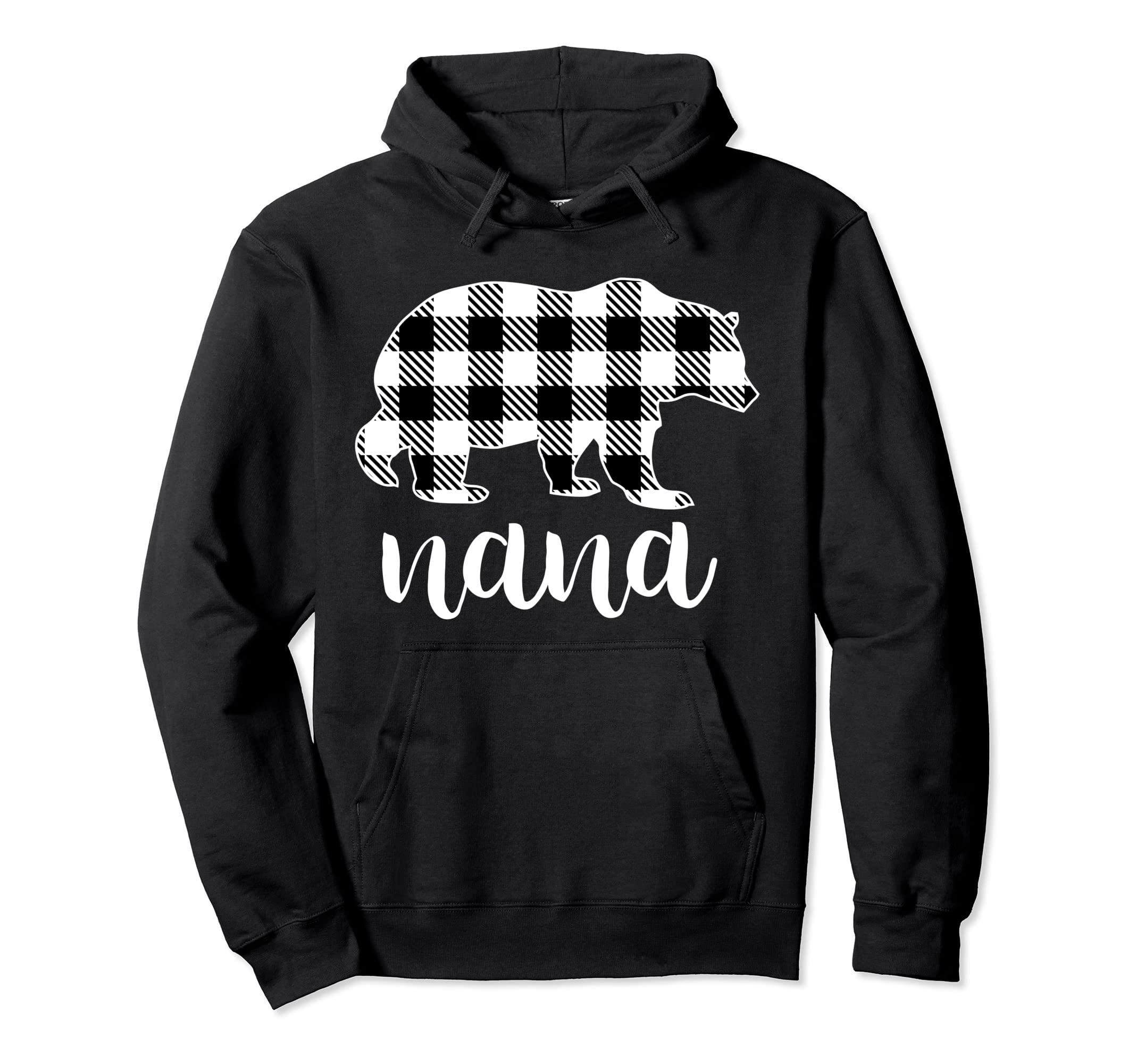 Nana Bear Pajama Grey Buffalo Plaid Hoodie - Aesthetic Graphic Men Women - T-Shirt, Sweatshirt, Hoodie