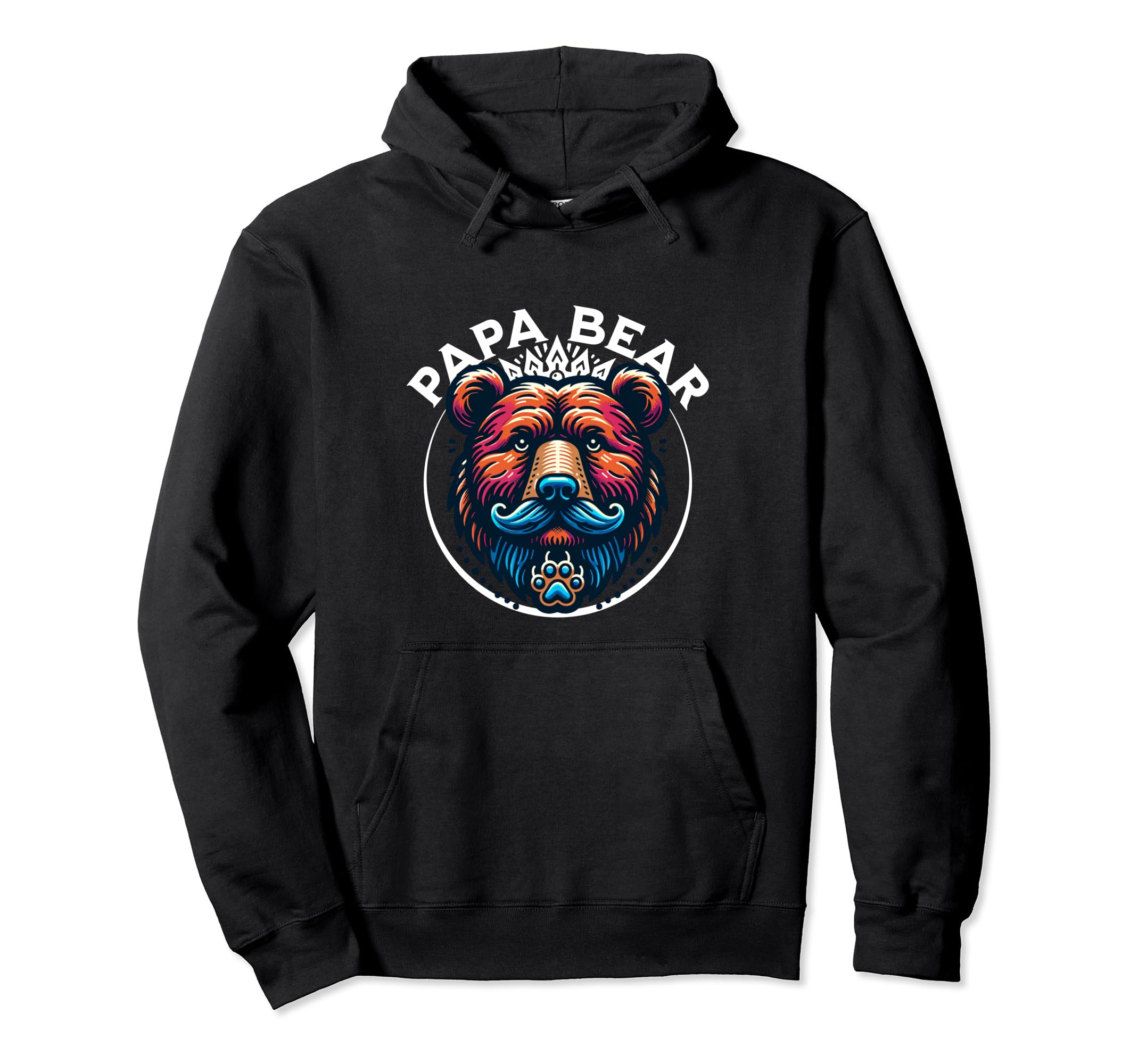 Papa Bear Fathers Day Father Fathers Hoodie - Custom Art Print for Adults - T-Shirt, Sweatshirt, Hoodie
