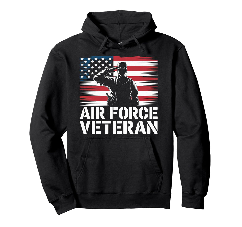 Air Force Veteran Us American Flag Dad Hoodie - Trendy Graphic Men Women - T-Shirt, Sweatshirt, Hoodie