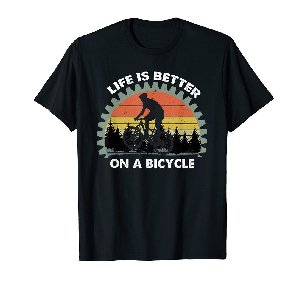Ky52 Life Is Better Bicycle Biking Bike Dad T-Shirt - Unique Graphic Unisex - T-Shirt, Sweatshirt, Hoodie