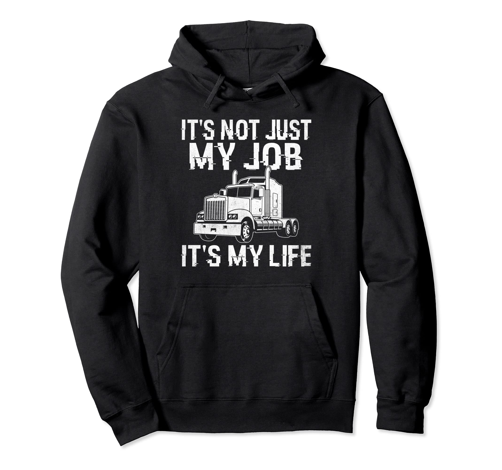 Truck Driver Trucking Trailer Truck Hoodie - Minimalist Print for Adults - T-Shirt, Sweatshirt, Hoodie