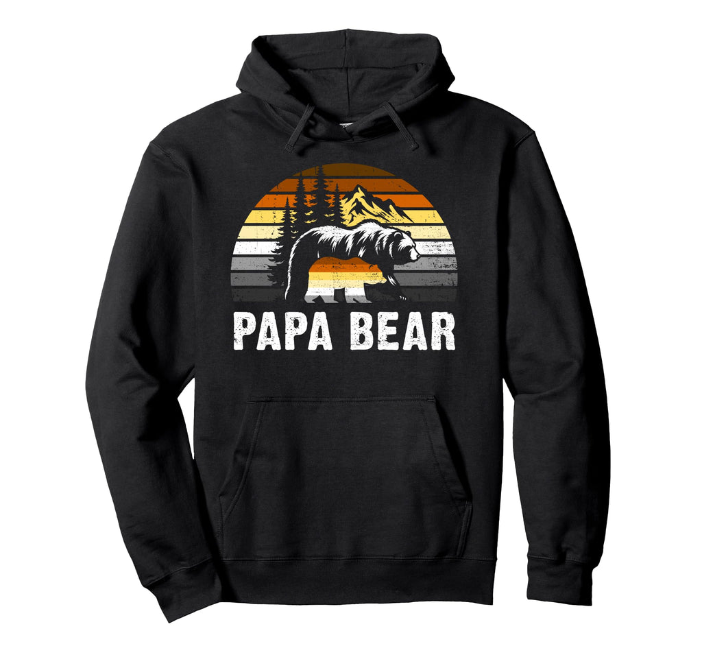 Papa Bear Pride Bear Flag Mountain Hoodie - Casual Everyday Wear Unisex - T-Shirt, Sweatshirt, Hoodie