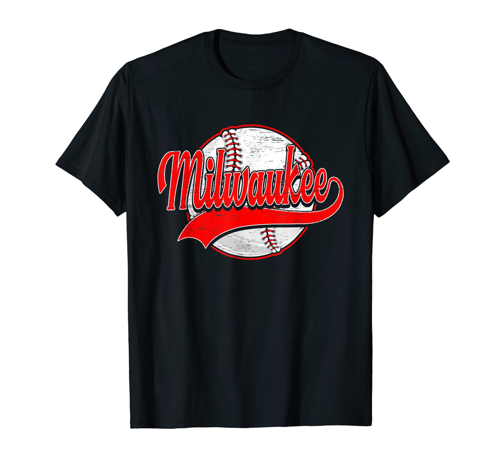 Milwaukee Funny Baseball Mom Dad Son T-Shirt - Aesthetic Graphic Unisex - T-Shirt, Sweatshirt, Hoodie