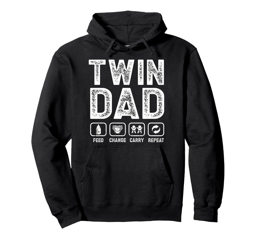 Twin Dad Feed Change Carry Dad Twins Hoodie - Trendy Graphic for Adults - T-Shirt, Sweatshirt, Hoodie