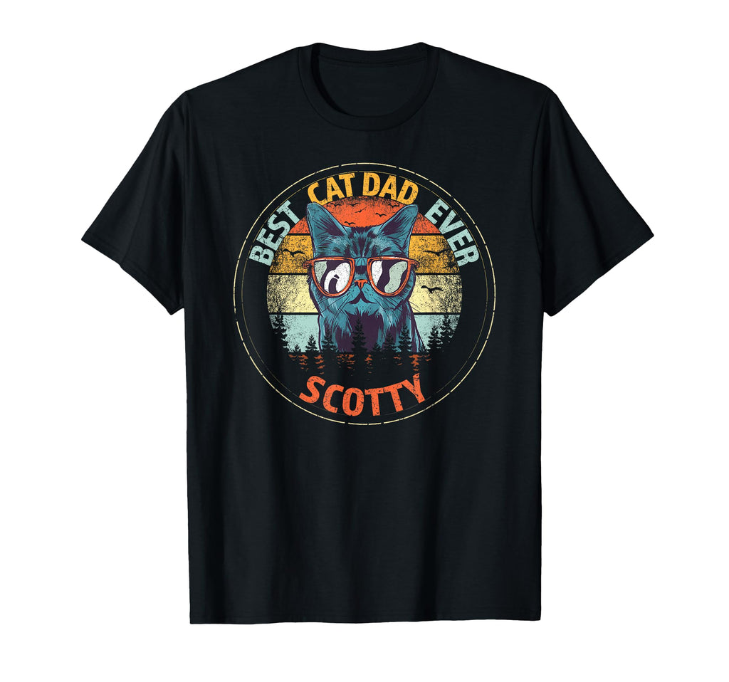 Scotty Best Cat Dad Ever Funny T-Shirt - Custom Art Print for Adults - T-Shirt, Sweatshirt, Hoodie