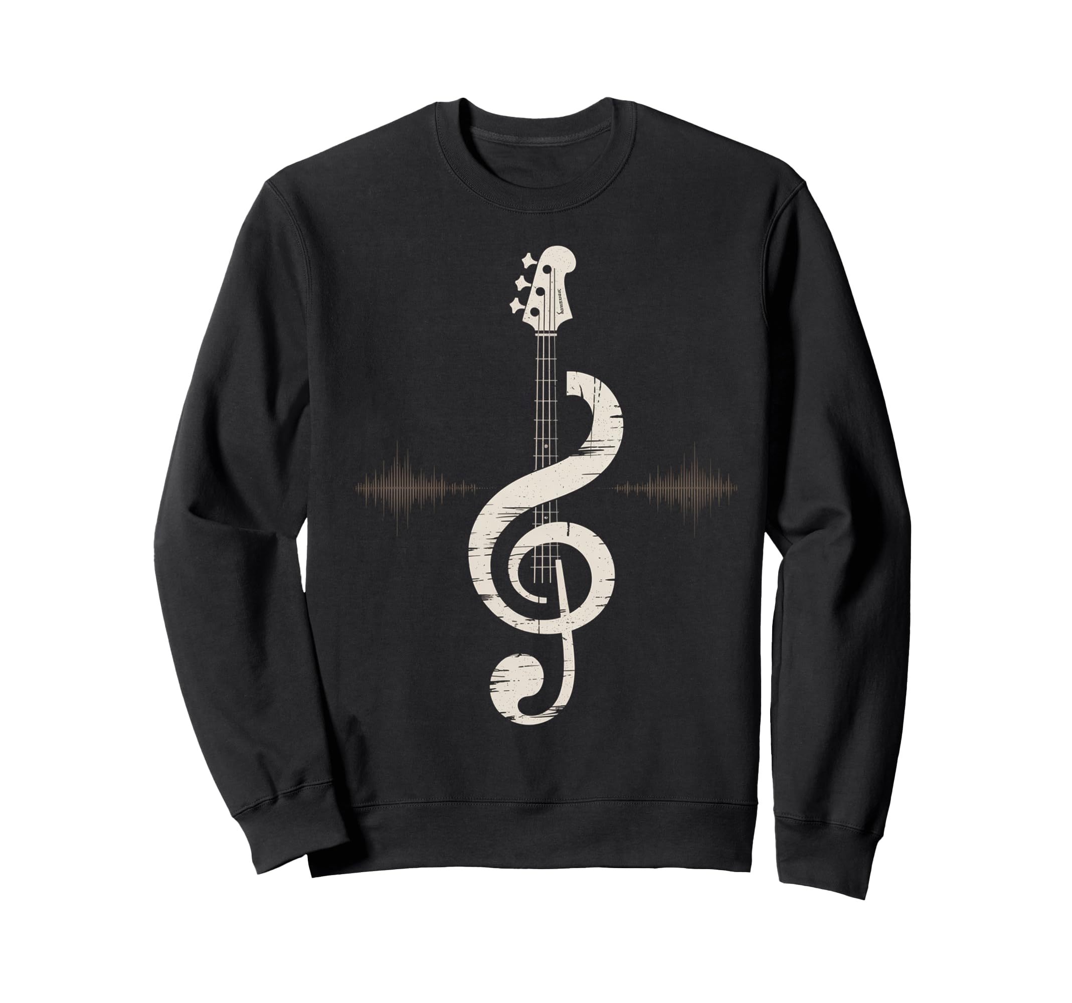 Bass Cleff Headstock Bass Guitar Sweatshirt - Custom Art Print Unisex - T-Shirt, Sweatshirt, Hoodie