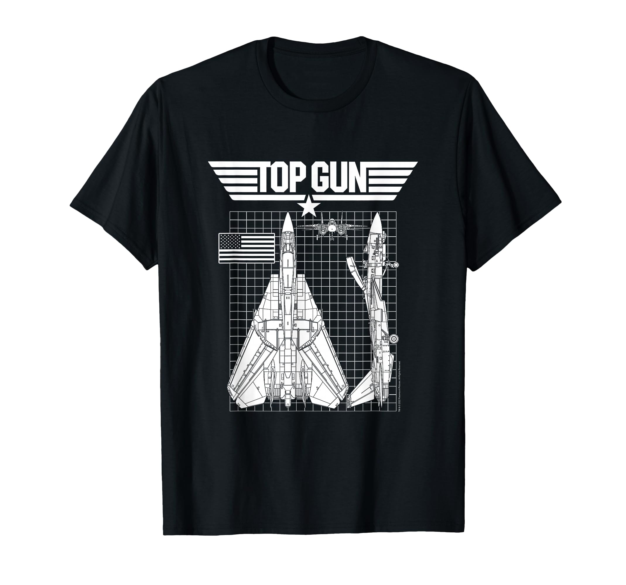 Gun F 14 Tomcat Blueprints Action Movie T-Shirt - Graphic Print Men Women - T-Shirt, Sweatshirt, Hoodie