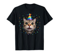 Funny Tabby Cat Face Rainbow Party T-Shirt - Aesthetic Graphic for Adults - T-Shirt, Sweatshirt, Hoodie