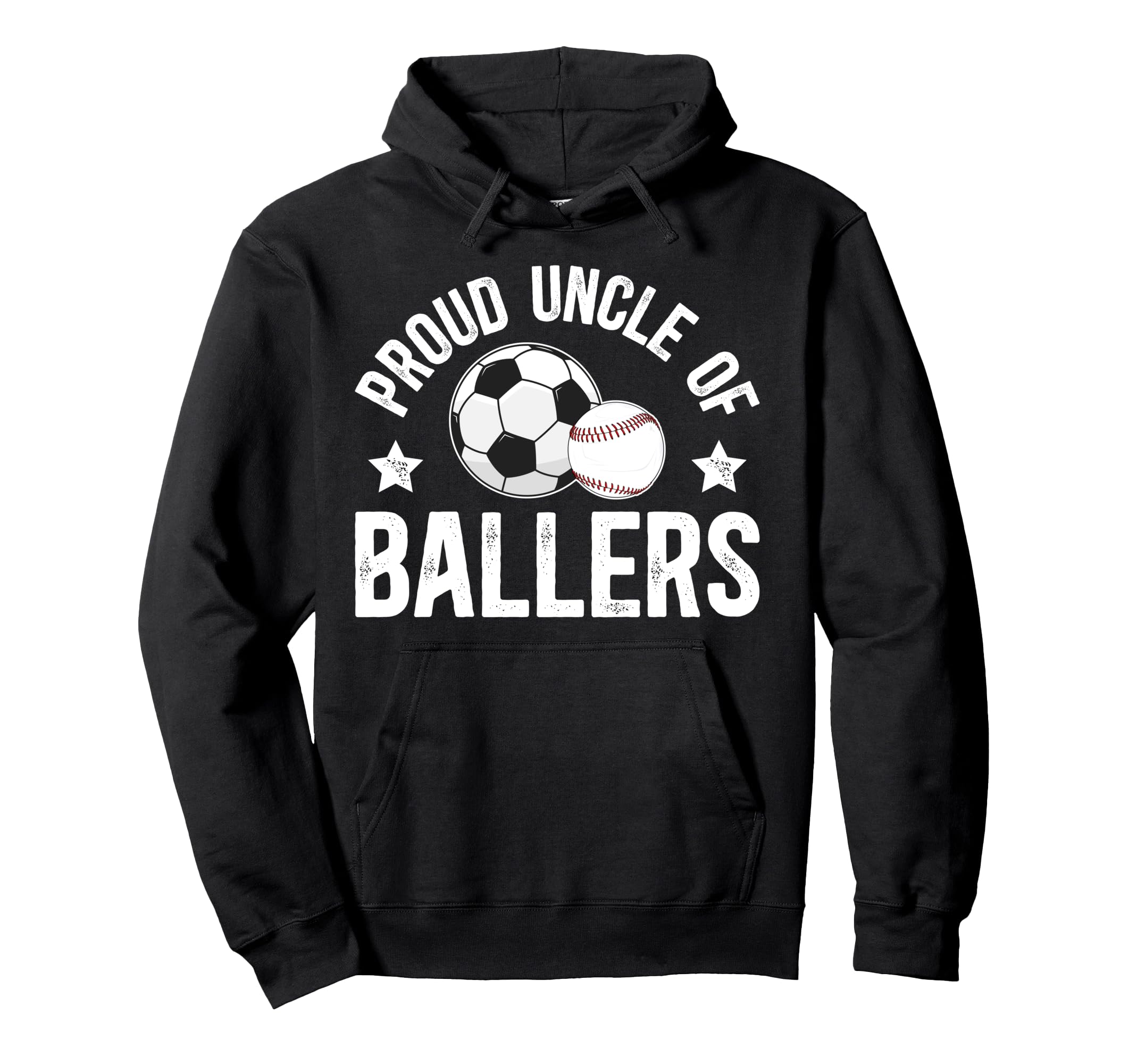 Proud Uncle Ballers Baseball Soccer Uncle Hoodie - Graphic Print for Adults - T-Shirt, Sweatshirt, Hoodie
