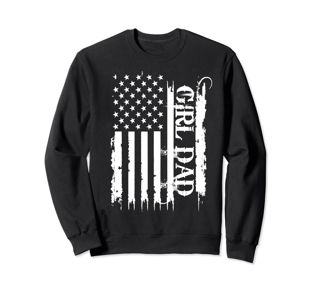 Dad United States Distressed W Sweatshirt - Fun Novelty Design Men Women - T-Shirt, Sweatshirt, Hoodie