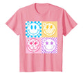 Happy Smile Face Checkered Pattern Vibes T-Shirt - Novelty Apparel Unisex - T-Shirt, Sweatshirt, Hoodie