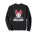 Busy Raising Ballers Softball Baseball Sweatshirt - Graphic Print Unisex - T-Shirt, Sweatshirt, Hoodie