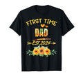 First Time Dad Est 2024 Sunflower T-Shirt - Minimalist Print Unisex - T-Shirt, Sweatshirt, Hoodie