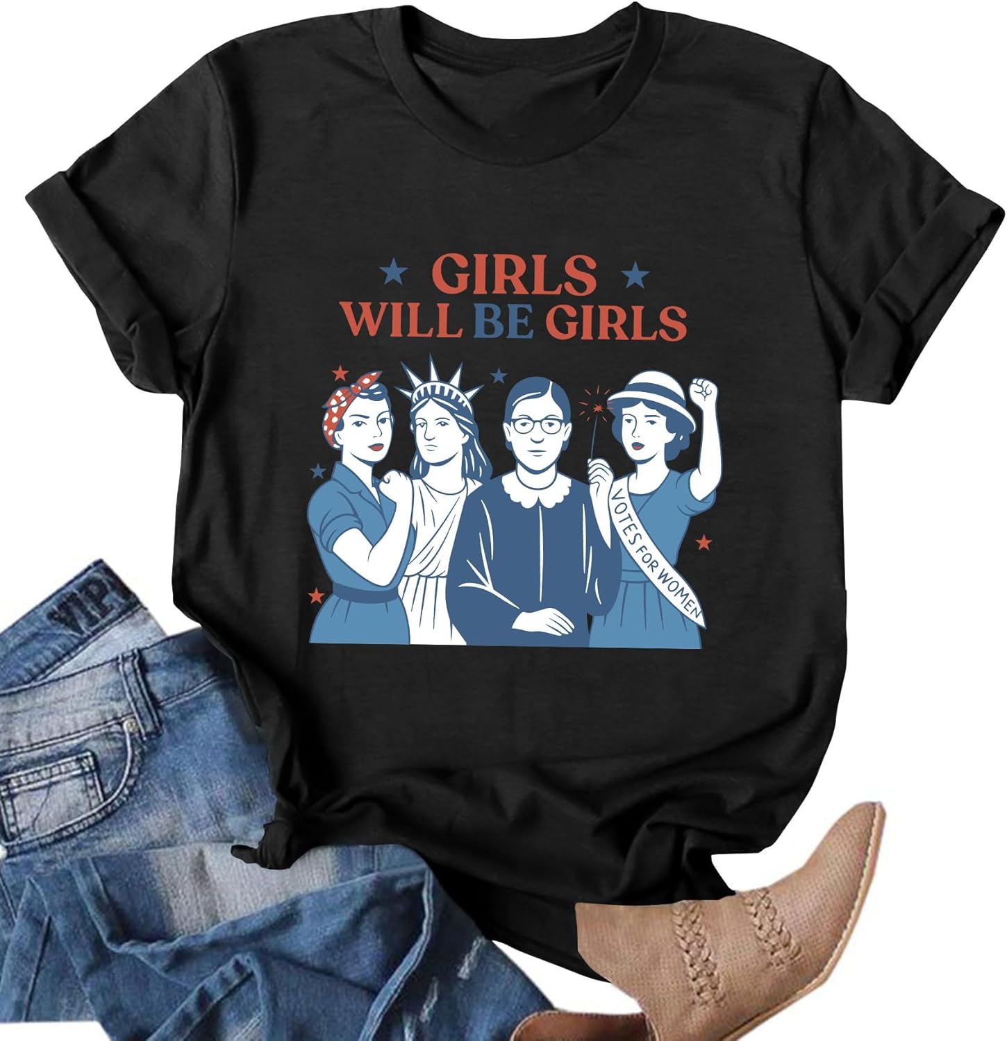 Feminist for Women RBG Graphic Patriotic 4th of July - Adult & Kids T-Shirts, Sweatshirts & Hoodies apparel design preview 1