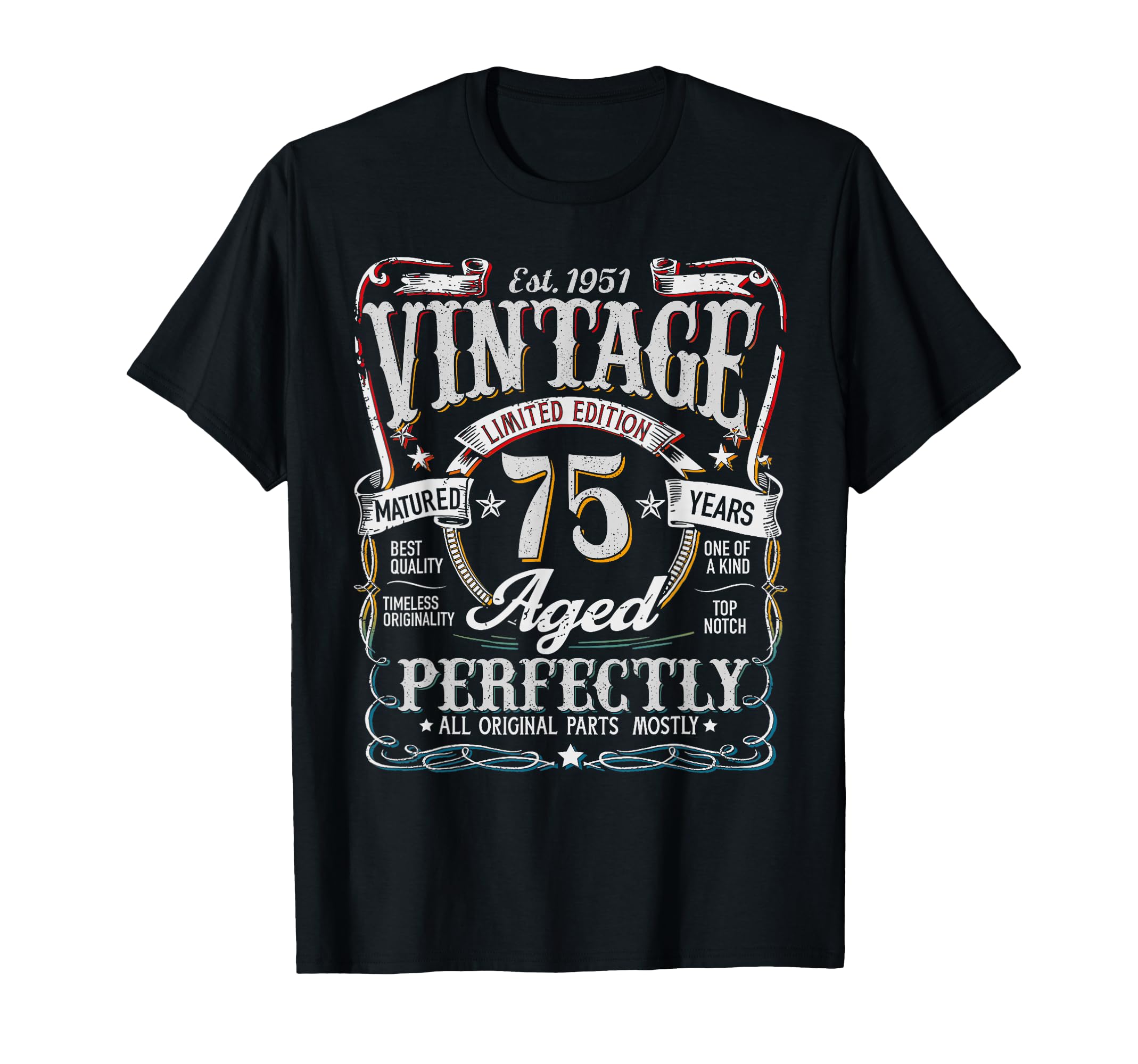 1951 75Th Birthday Gift 75 Year Old T-Shirt - Trendy Graphic for Adults - T-Shirt, Sweatshirt, Hoodie