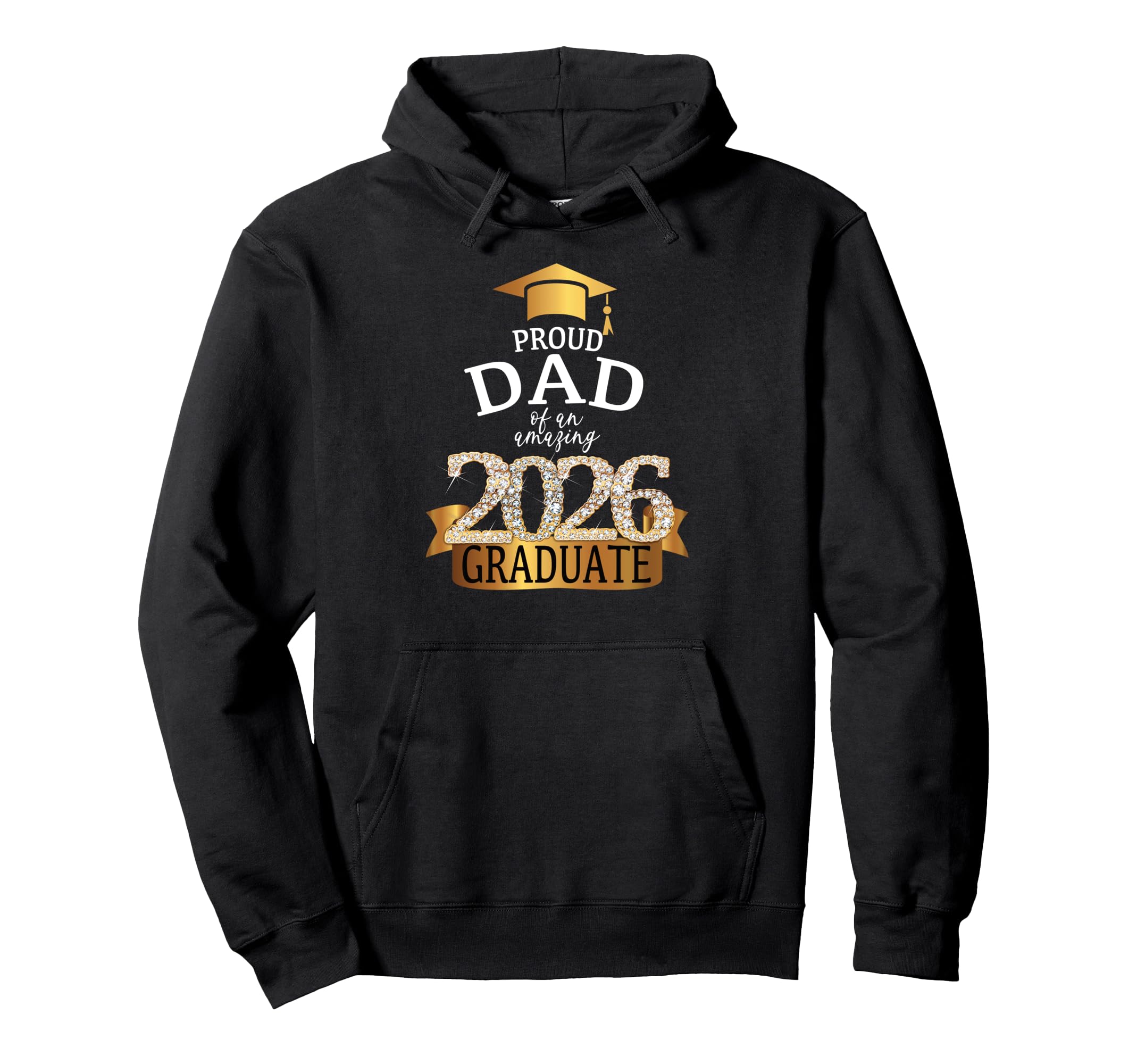 2026 Proud Dad Graduate I Yellow Hoodie - Minimalist Print for Adults - T-Shirt, Sweatshirt, Hoodie
