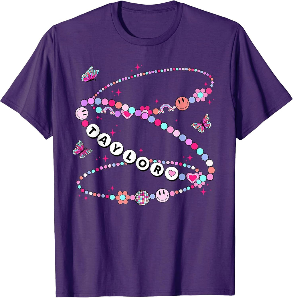 Girl 90s Friendship Bracelet TAYLOR First Name - Adult & Kids T-Shirts, Sweatshirts & Hoodies apparel design preview 1