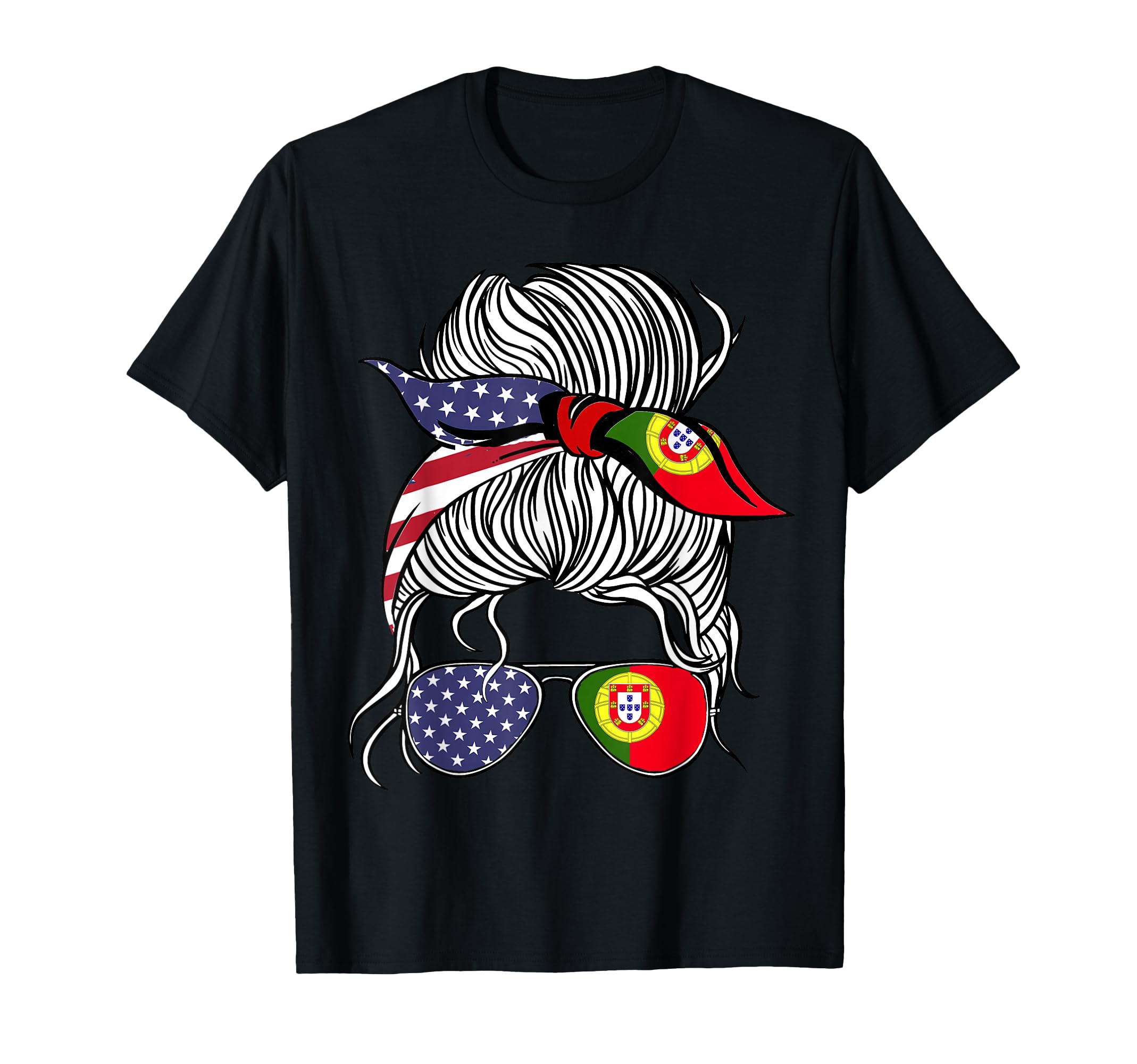 American Portuguese Patriot Flag T-Shirt - Fun Novelty Design for Adults - T-Shirt, Sweatshirt, Hoodie