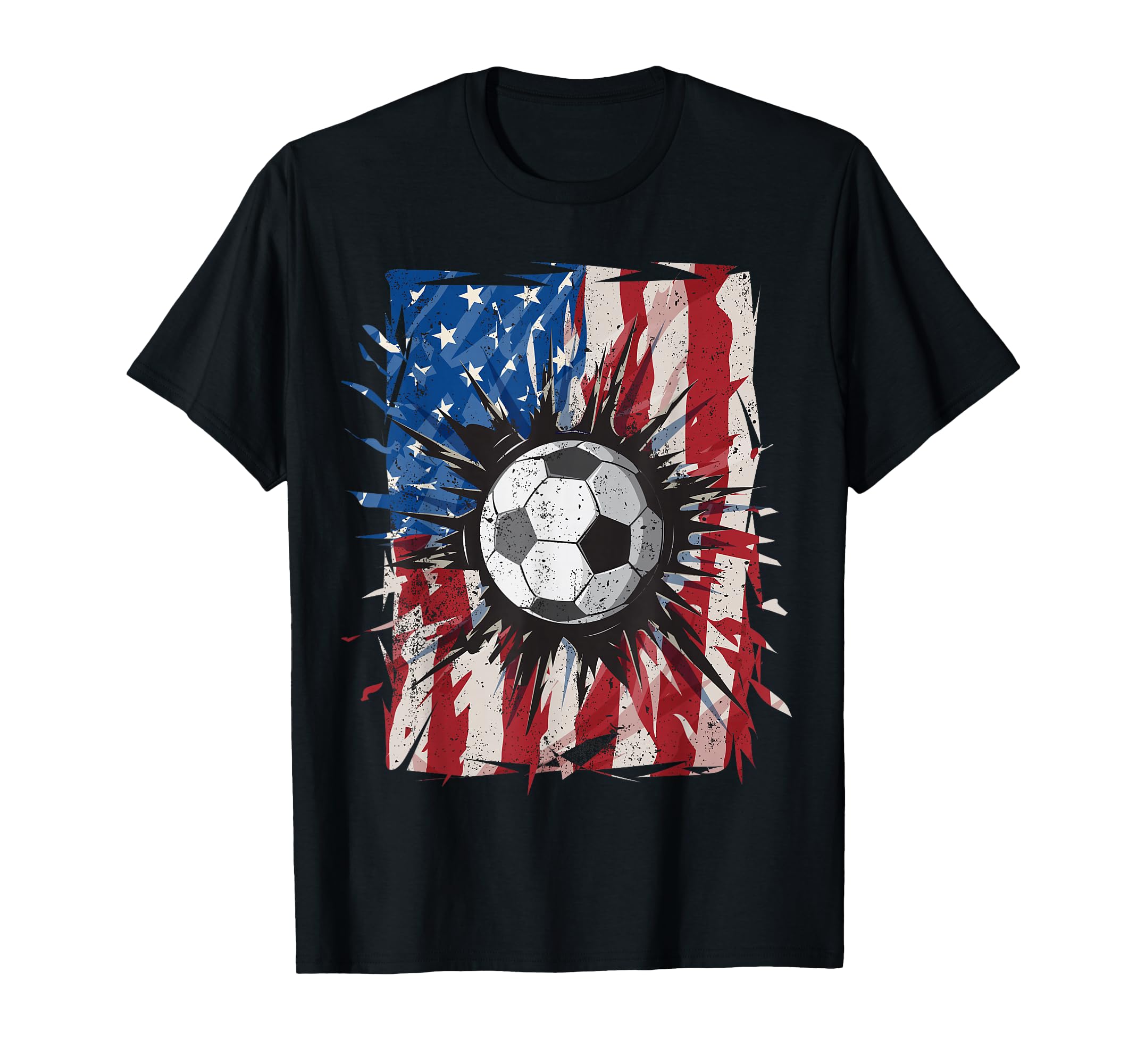 Patriotic Soccer 4Th July Usa American Flag T-Shirt - Trendy Graphic Unisex - T-Shirt, Sweatshirt, Hoodie