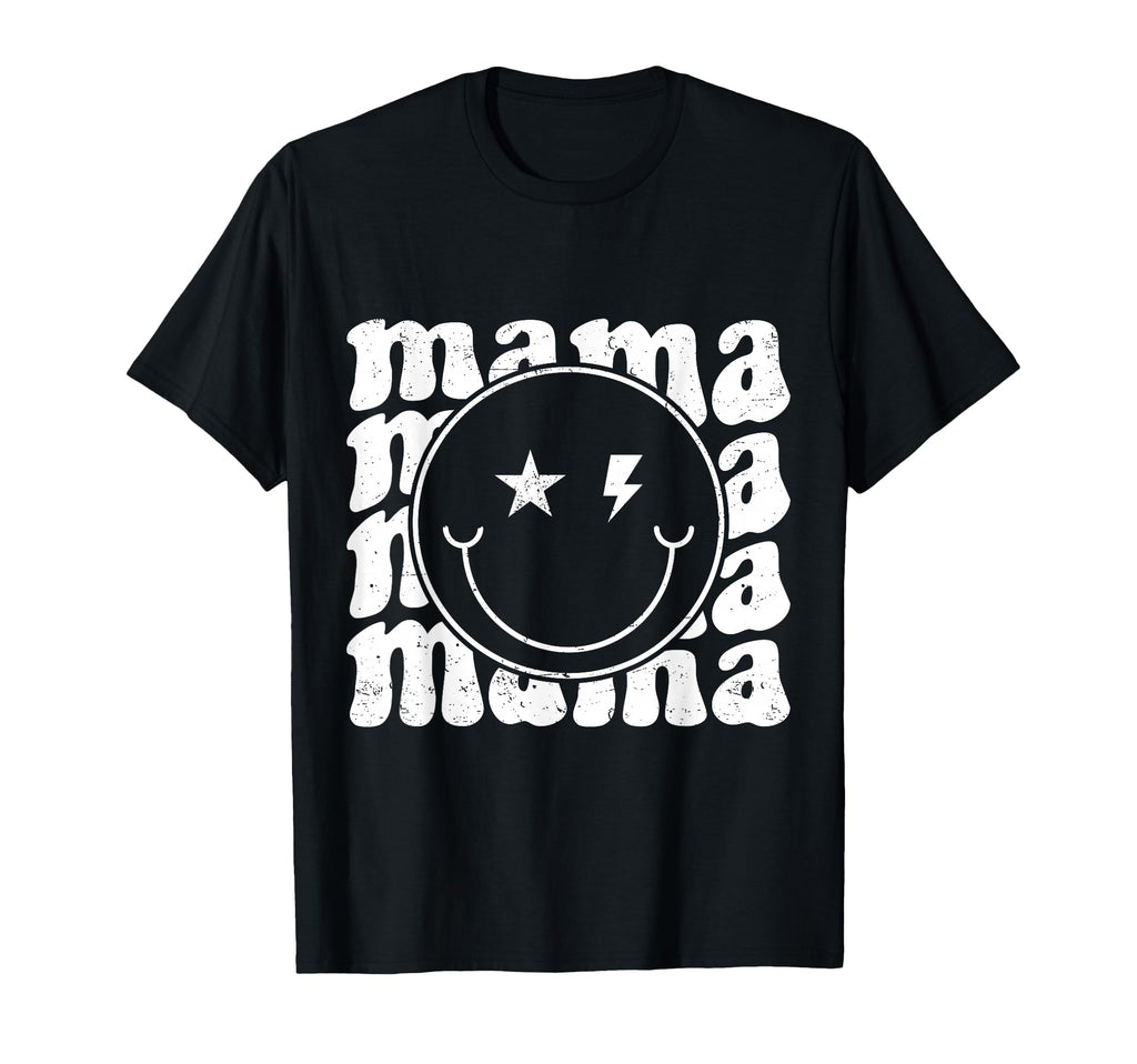 Happy Face Mama Groovy Trendy New Mom T-Shirt - Fun Novelty Design Unisex - T-Shirt, Sweatshirt, Hoodie