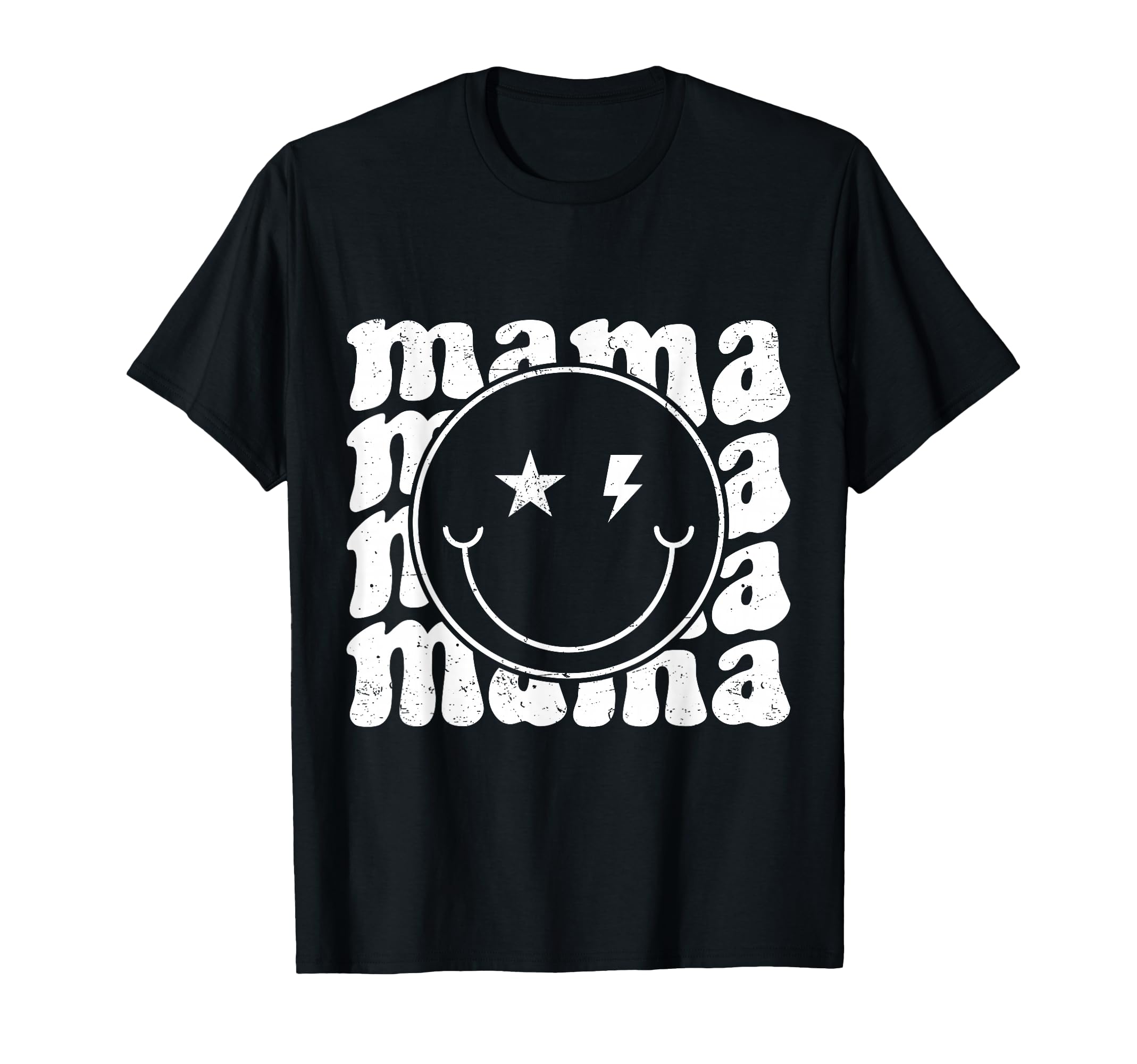Happy Face Mama Groovy Trendy New Mom T-Shirt - Fun Novelty Design Unisex - T-Shirt, Sweatshirt, Hoodie