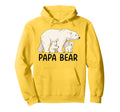 Papa Bear Two Cubs Polar Bear Dad Hoodie - Unique Graphic for Adults - T-Shirt, Sweatshirt, Hoodie