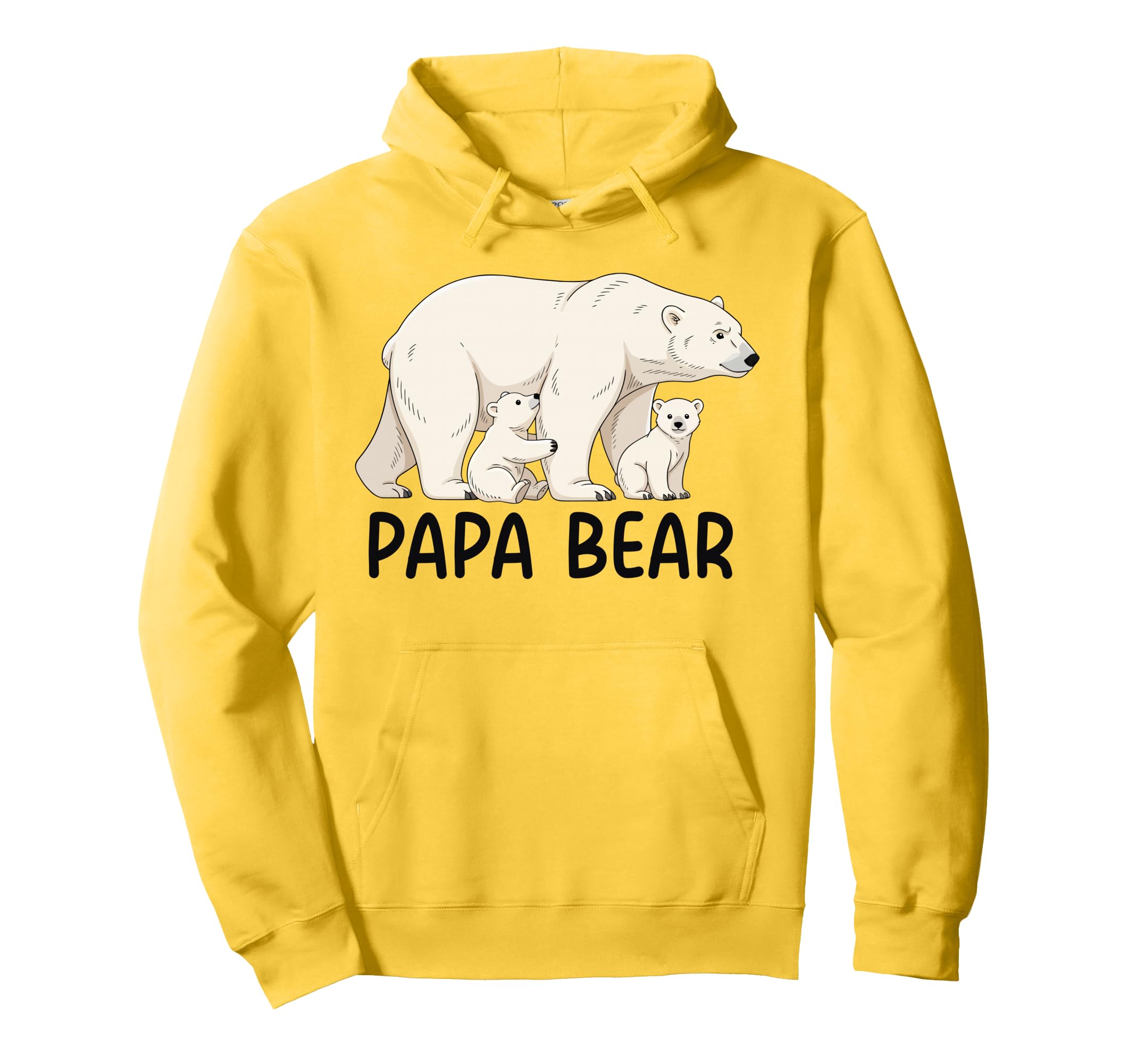 Papa Bear Two Cubs Polar Bear Dad Hoodie - Unique Graphic for Adults - T-Shirt, Sweatshirt, Hoodie