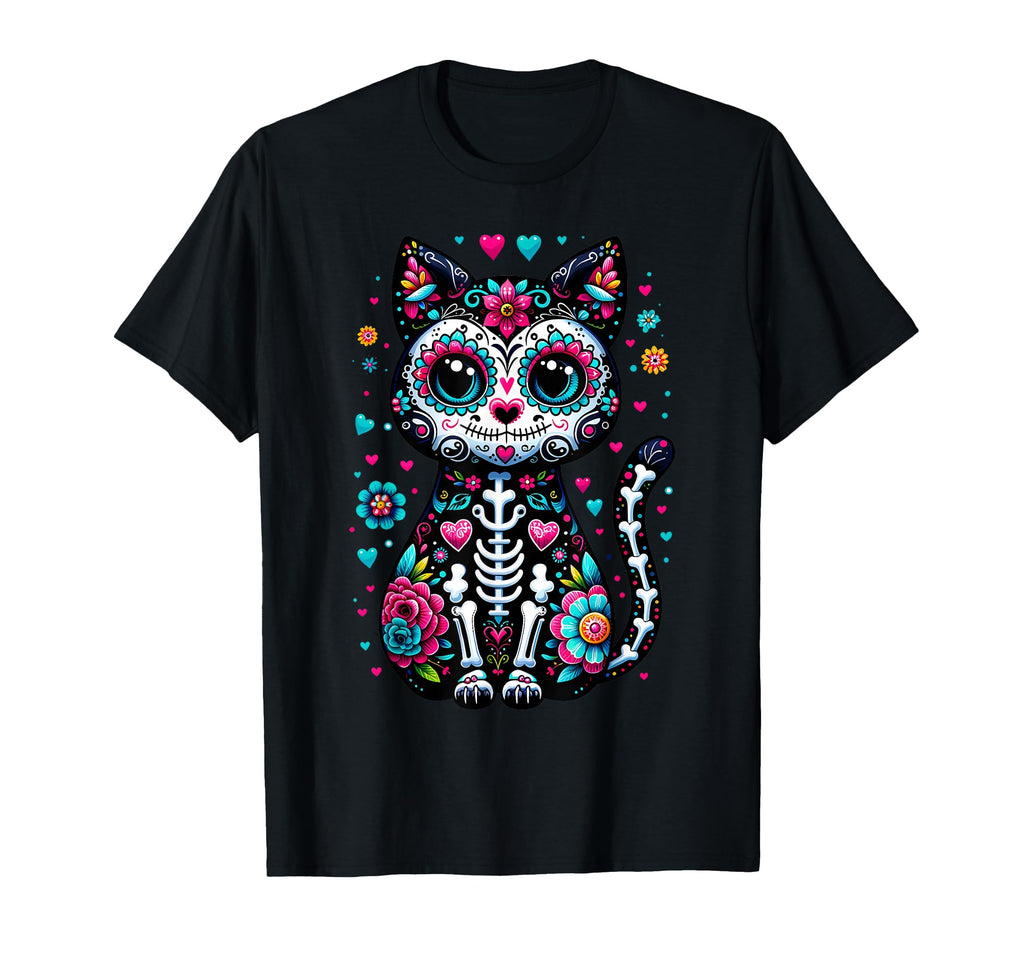 Dia De Los Muertos Cinco De Mayo Cat T-Shirt - Aesthetic Graphic Men Women - T-Shirt, Sweatshirt, Hoodie