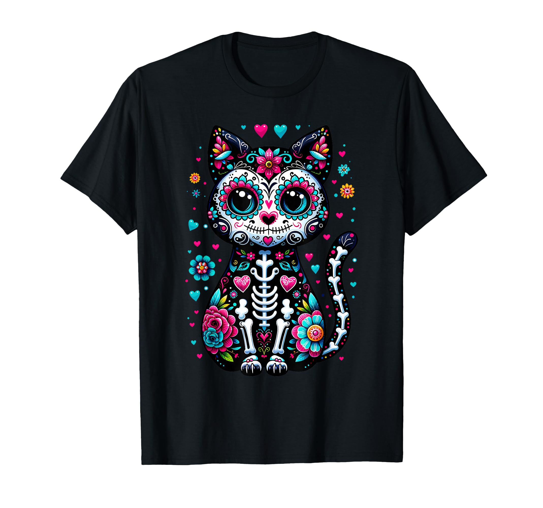 Dia De Los Muertos Cinco De Mayo Cat T-Shirt - Aesthetic Graphic Men Women - T-Shirt, Sweatshirt, Hoodie