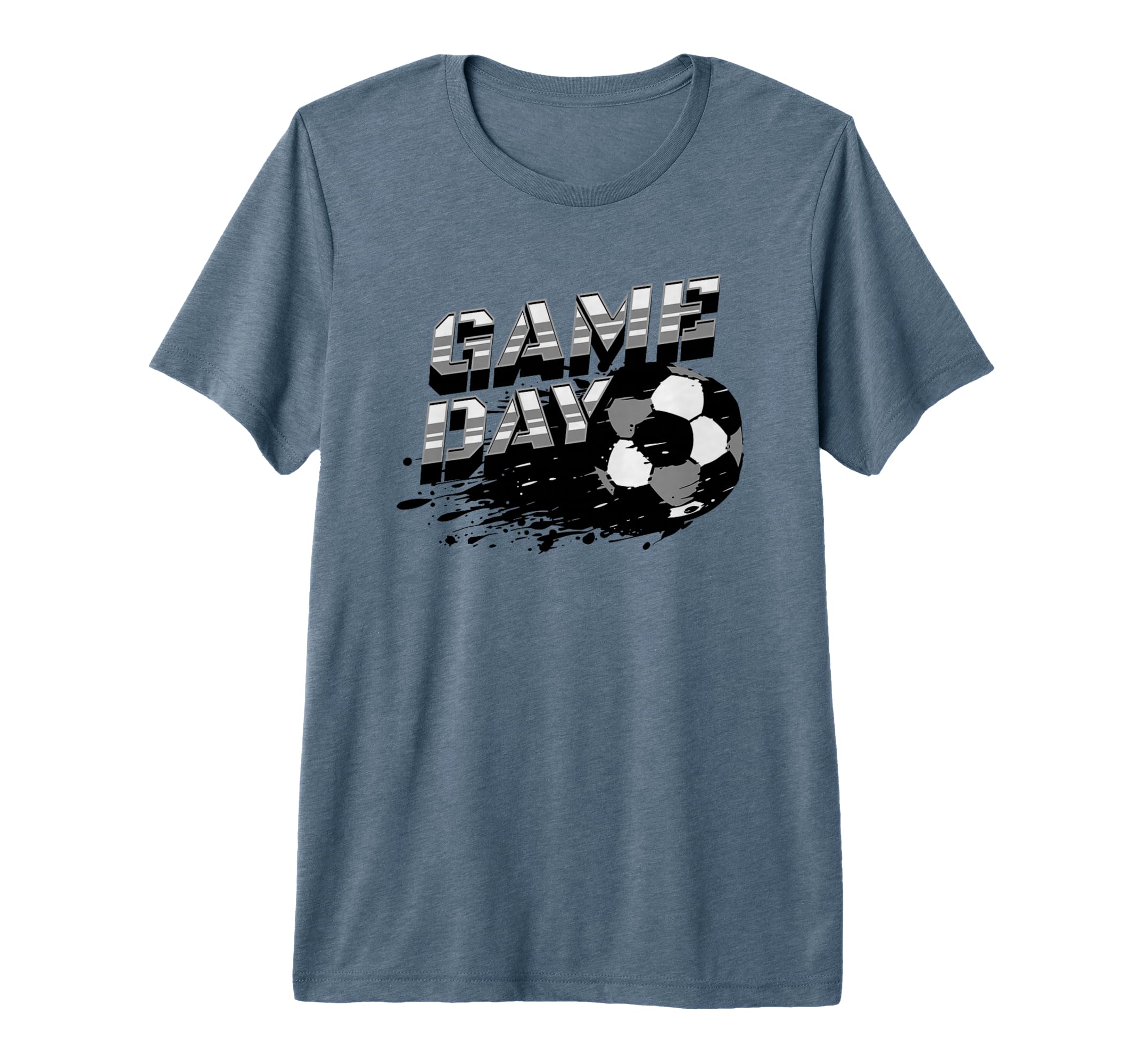 Soccer Game Day Splatter Black Gray T-Shirt - Novelty Apparel Unisex - T-Shirt, Sweatshirt, Hoodie