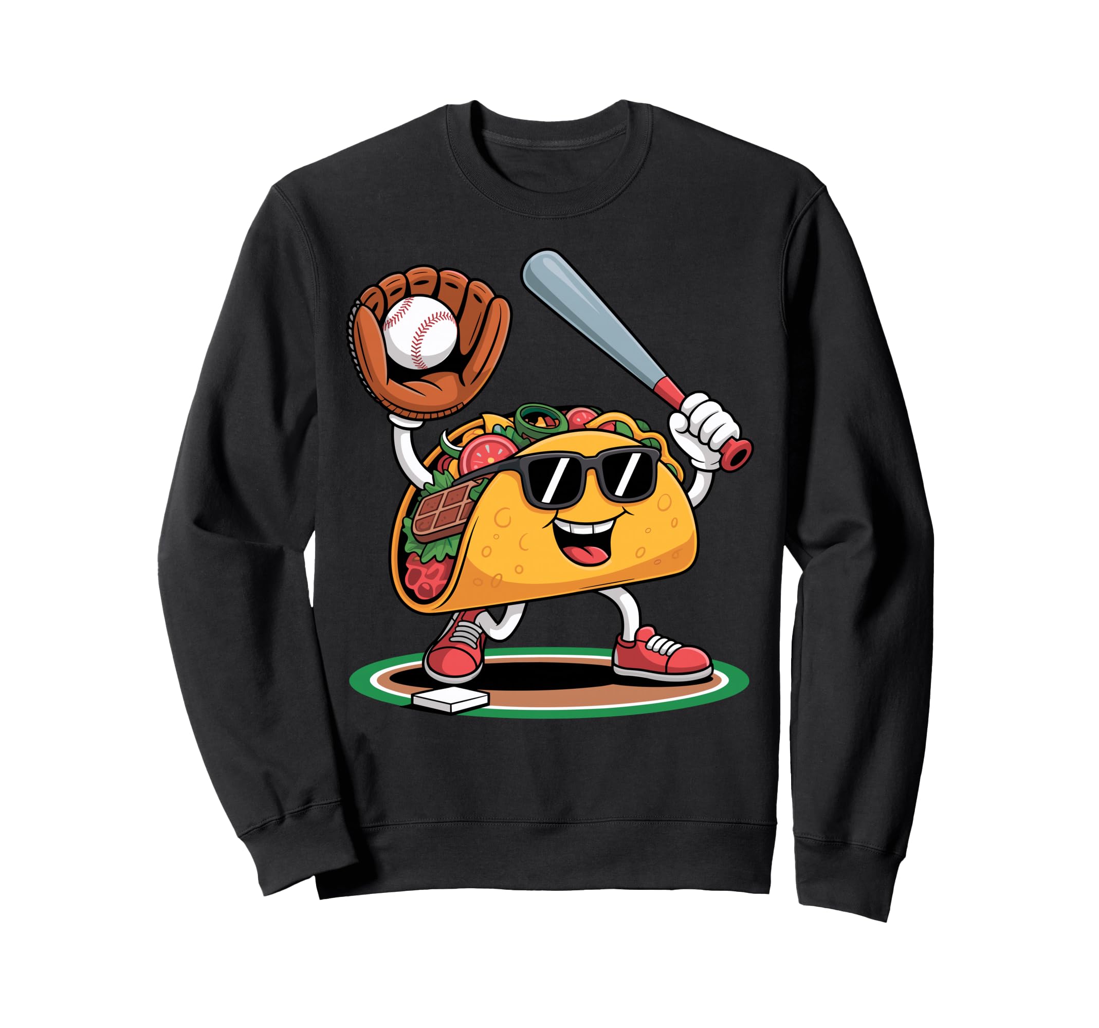 Funny Taco Baseball Player Coach Dad Sweatshirt - Minimalist Print Unisex - T-Shirt, Sweatshirt, Hoodie