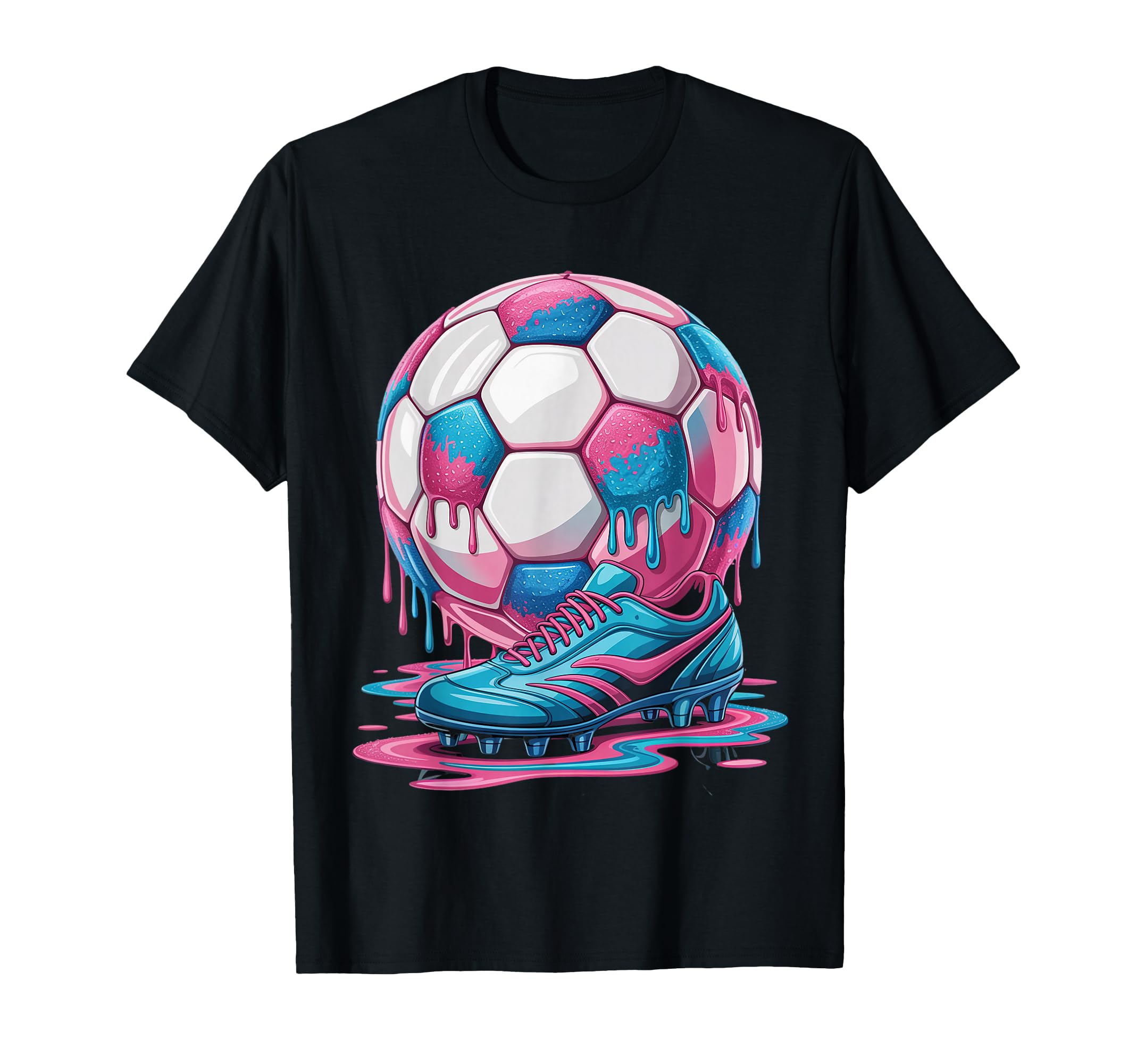 Soccer Ball Drip Ice Cream Drip Game T-Shirt - Novelty Apparel Men Women - T-Shirt, Sweatshirt, Hoodie