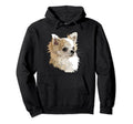 Long Haired Chihuahua Chiwawa Long Hoodie - Minimalist Print Men Women - T-Shirt, Sweatshirt, Hoodie