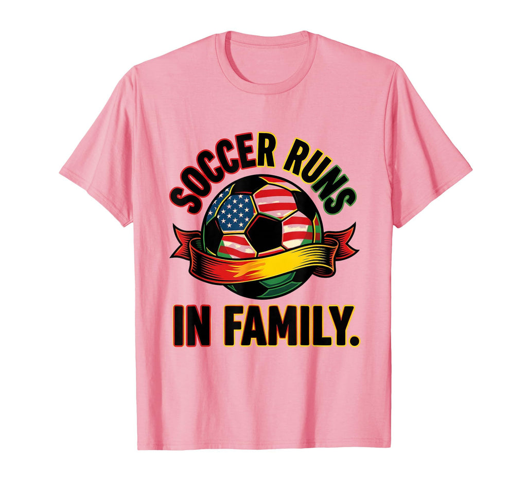 Soccer Runs Family American Flag T-Shirt - Novelty Apparel Unisex - T-Shirt, Sweatshirt, Hoodie