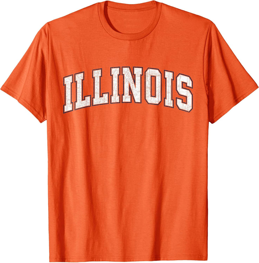Retro Illinois Vintage Orange Blue Throwback IL - Adult & Kids T-Shirts, Sweatshirts & Hoodies apparel design preview 1