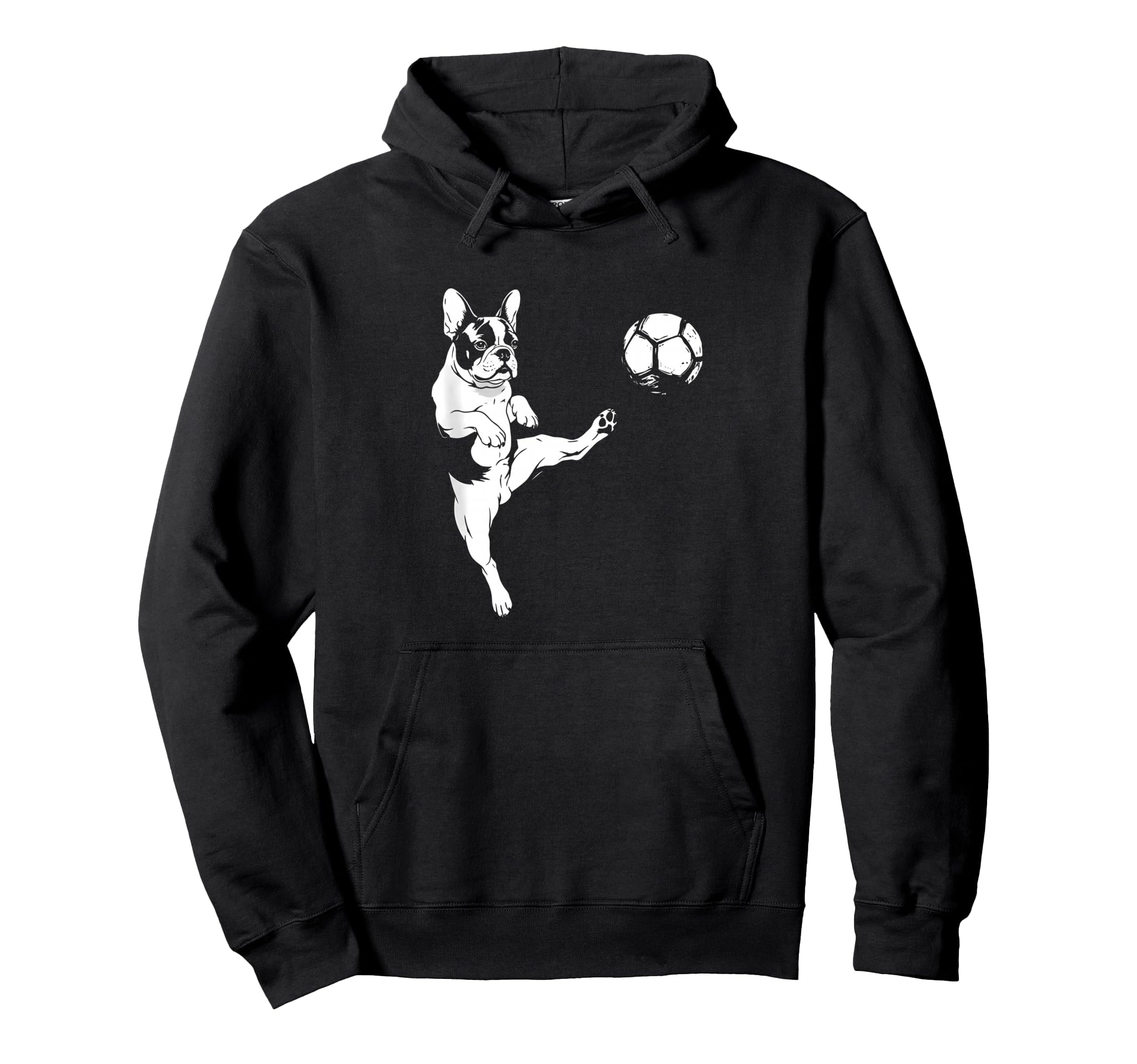 French Bulldog Soccer Player Funny Hoodie - Casual Everyday Wear Men Women - T-Shirt, Sweatshirt, Hoodie