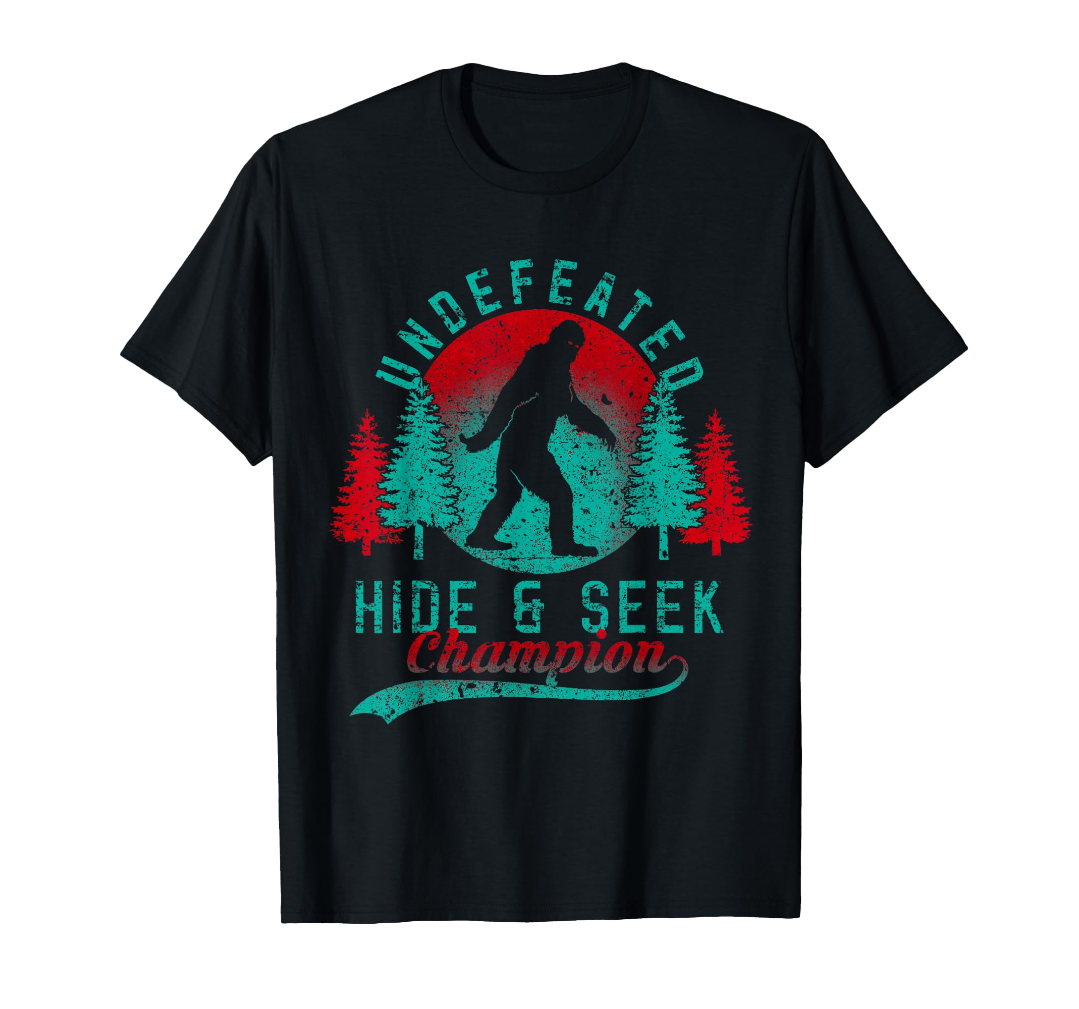Bigfoot Undefeated Hide Seek Sasquatch T-Shirt - Minimalist Print Unisex - T-Shirt, Sweatshirt, Hoodie