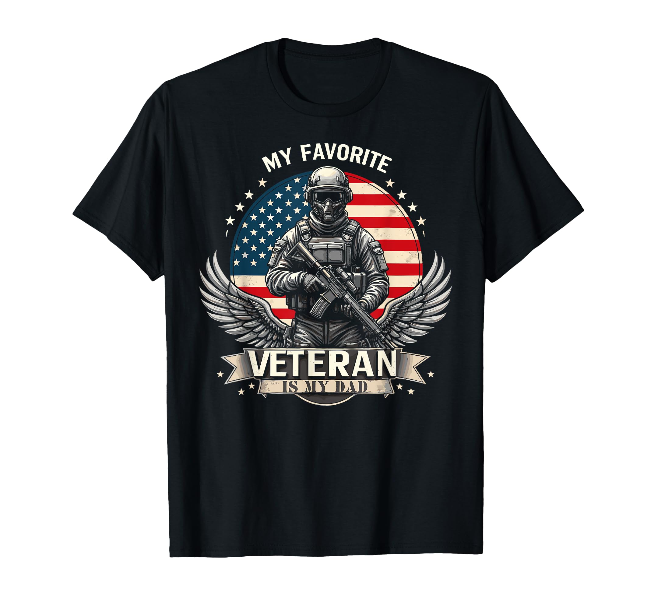 My Favorite Veteran Is My Dad Us Flag T-Shirt - Unique Graphic for Adults - T-Shirt, Sweatshirt, Hoodie