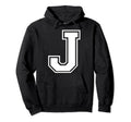 Letter J Capital Alphabet College Hoodie - Streetwear Style Men Women - T-Shirt, Sweatshirt, Hoodie
