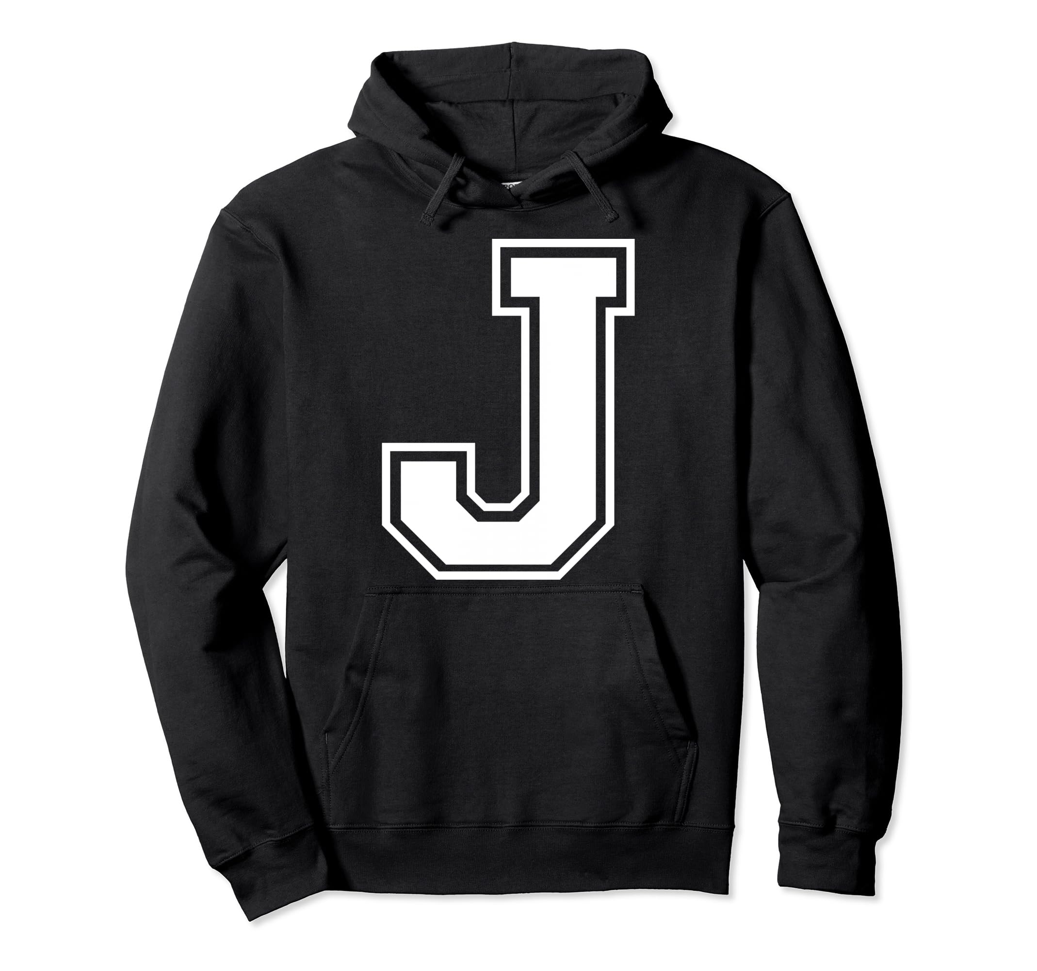 Letter J Capital Alphabet College Hoodie - Streetwear Style Men Women - T-Shirt, Sweatshirt, Hoodie