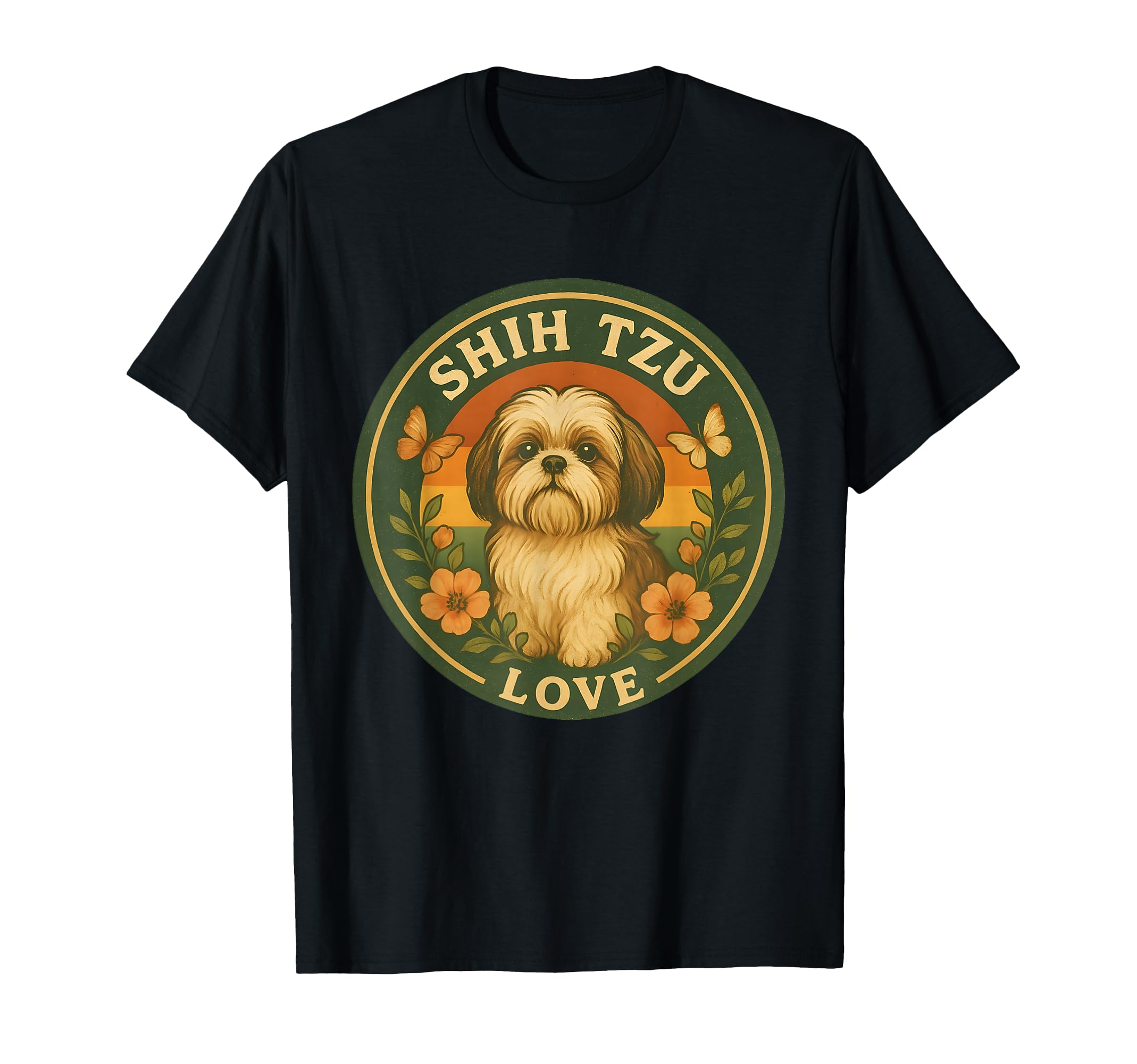 Floral Shih Tzu Mom Dad Dog T-Shirt - Aesthetic Graphic Men Women - T-Shirt, Sweatshirt, Hoodie
