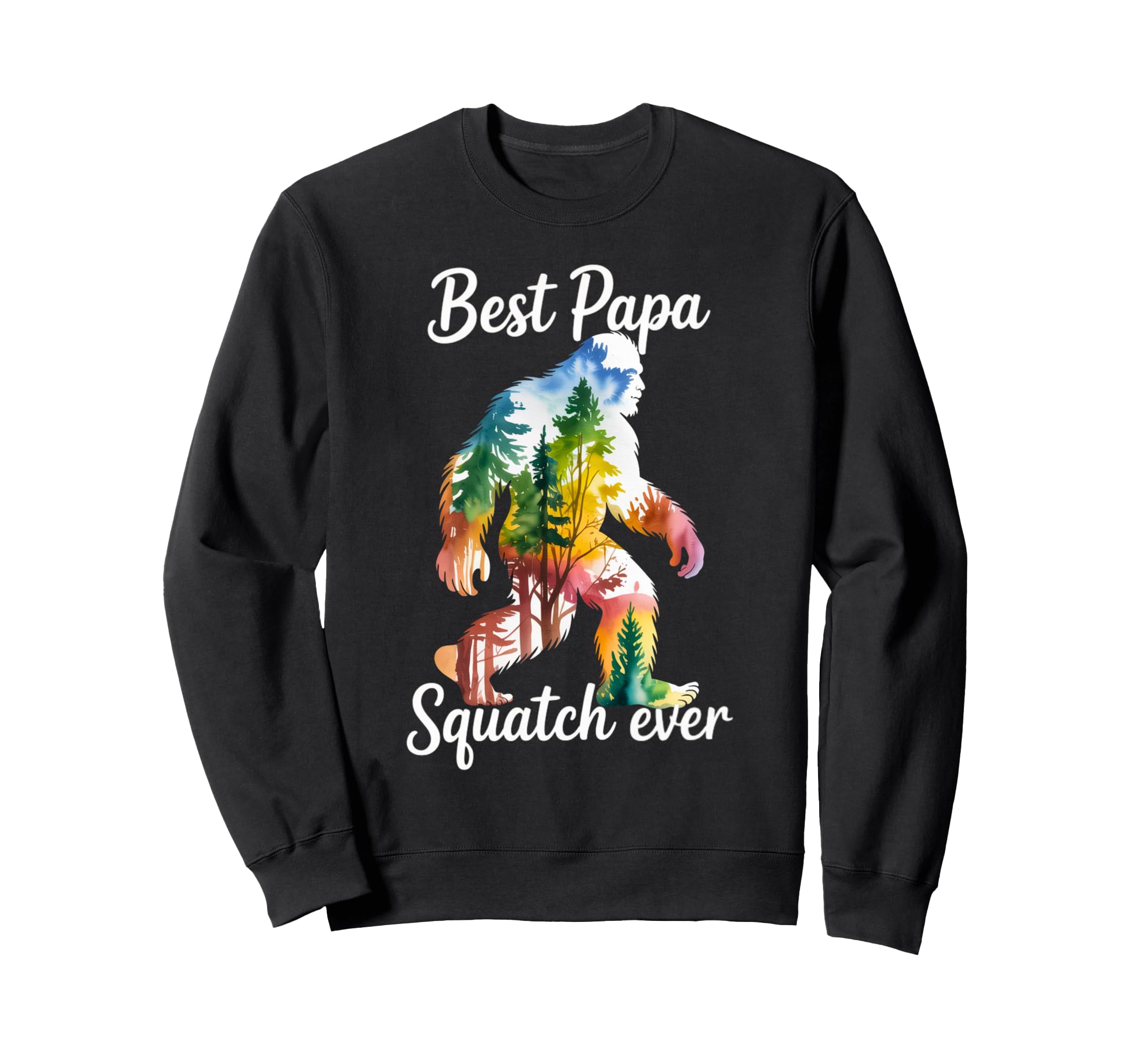Bigfoot Dad Watercolor Best Papa Sweatshirt - Casual Everyday Wear Unisex - T-Shirt, Sweatshirt, Hoodie
