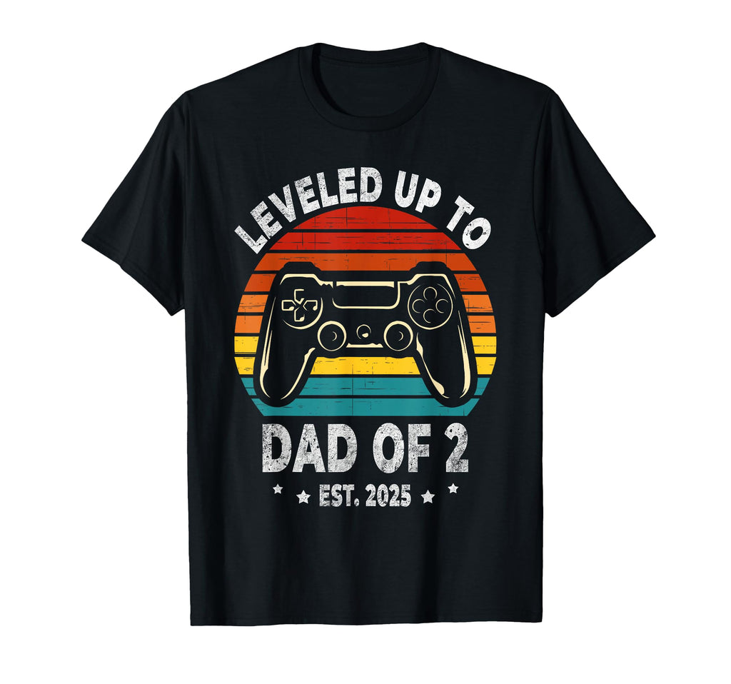 Leveled Up To Dad 2 Est 2025 Promoted To T-Shirt - Minimalist Print Unisex - T-Shirt, Sweatshirt, Hoodie