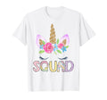 Squad Unicorn Floral Birthday Family T-Shirt - Custom Art Print Unisex - T-Shirt, Sweatshirt, Hoodie